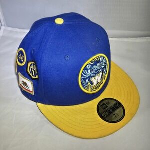 New Era NBA Golden State Warriors NBA18 Draft 59Fifty Mens Size 7 1/8 Patches